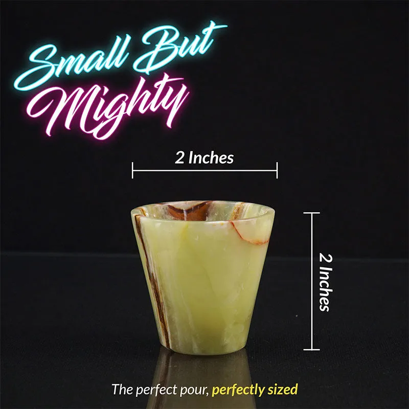 2” Marble Shot Glasses For Drinking Wine, Beer & Vodka