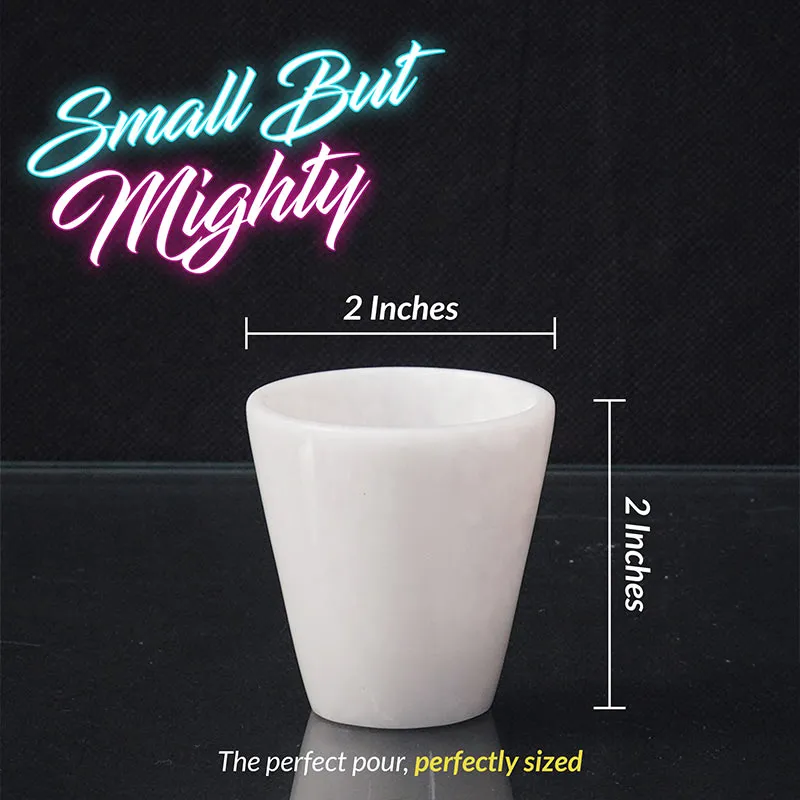2” Marble Shot Glasses For Drinking Wine, Beer & Vodka