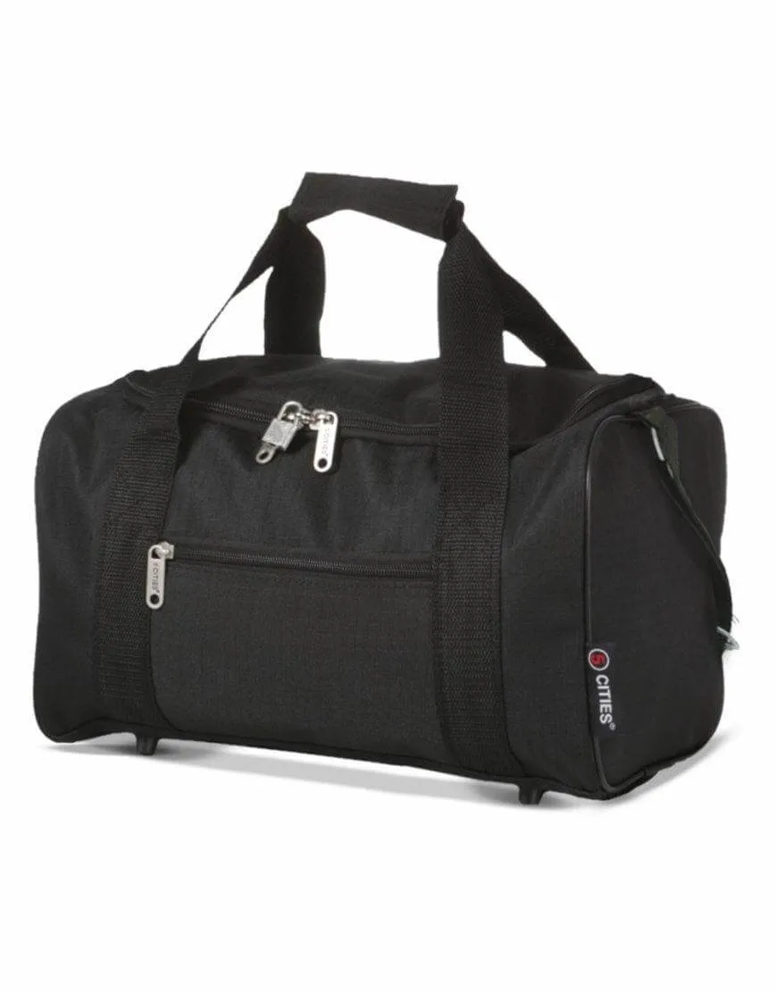 5 Cities (55x35x20cm) Lightweight Cabin Hand Luggage and (40x20x25cm) Holdall Flight Bag