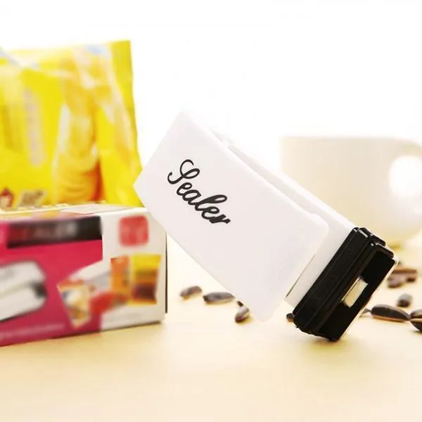 6 Piece, 12 Piece, or 24 Piece Portable Compact Bag Sealer With Easy Store Fridge Magnet