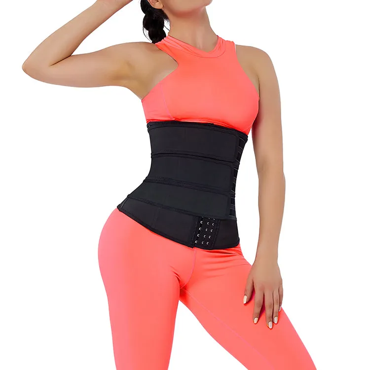 7 Steel Bone 3 Strap Latex Waist Trainer Belt Shaper