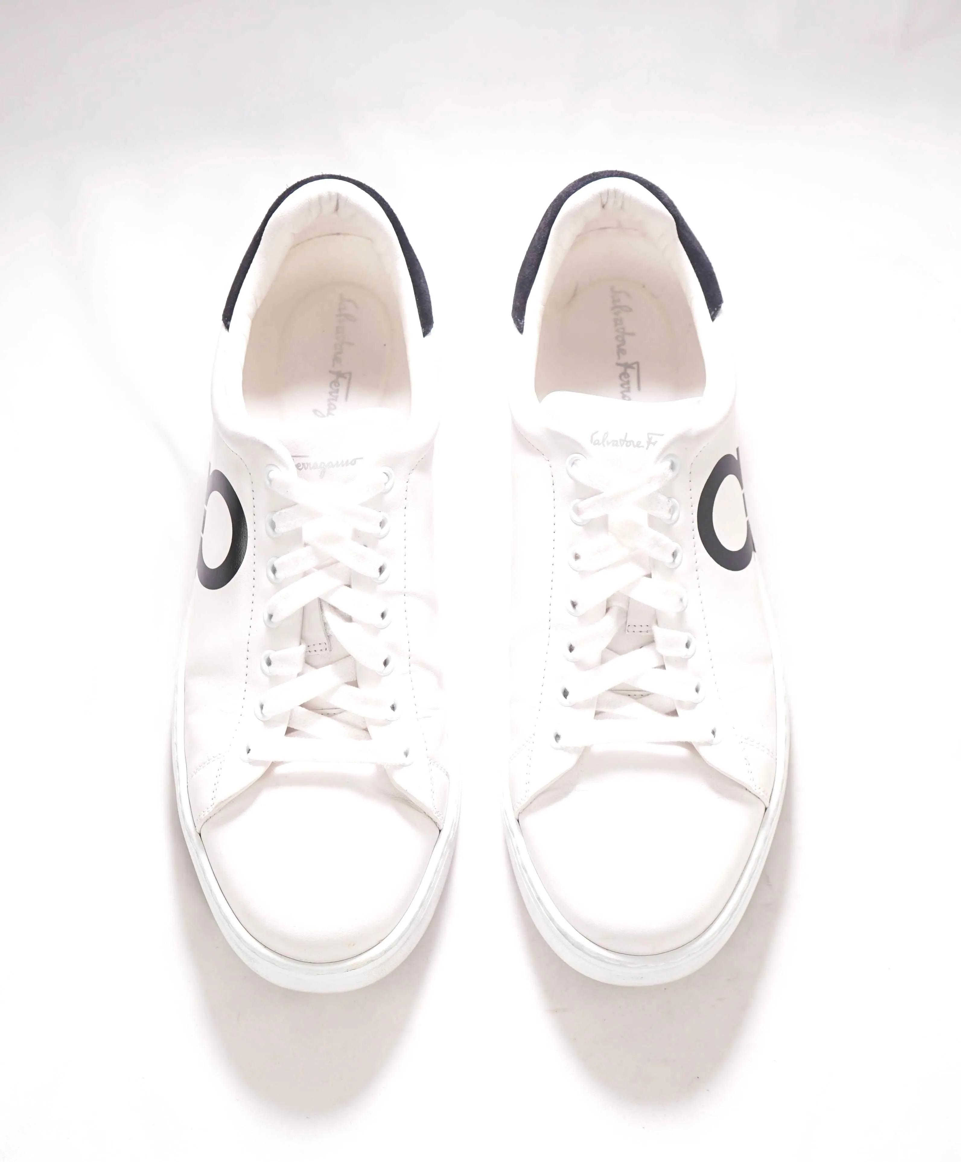 $750 SALVATORE FERRAGAMO -  Black/White Gancini Sneaker - 10 M US
