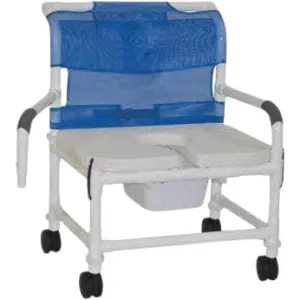 Bariatric Shower Chair with Dual Drop Arms - Soft Seat Model S126-5BAR-SQ-PAIL-DDA-SSDE by ConvaQuip