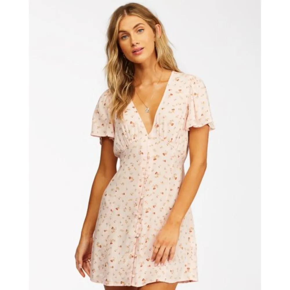 BILLABONG FULL SWING MINI DRESS SOFT PINK