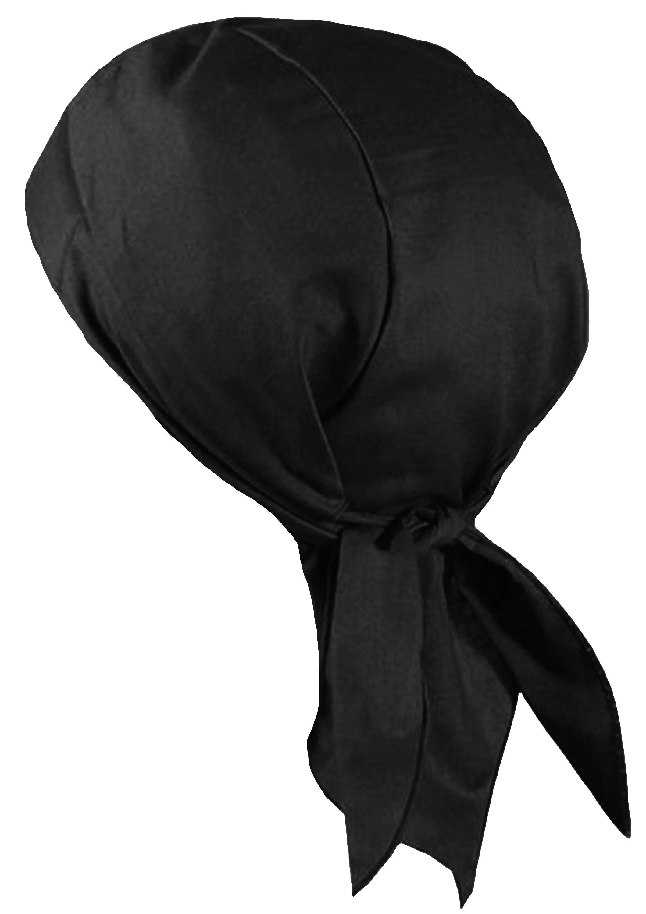 Black Bandana Dorag with Sweatband Doo Rag Made America USA Motorcycle Skull Cap Cotton Helmet Liner
