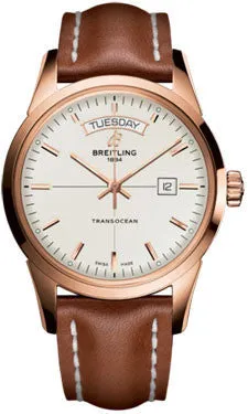 Breitling - Transocean Day and Date Red Gold - Leather Strap