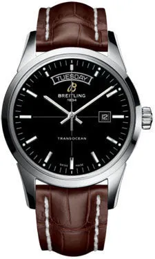 Breitling - Transocean Day and Date Stainless Steel - Croco Strap