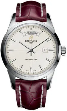 Breitling - Transocean Day and Date Stainless Steel - Croco Strap