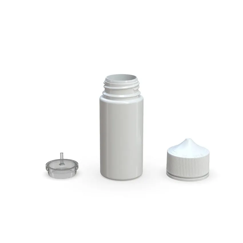 Chubby Gorilla 100Ml V3 Pet Unicorn Bottle With Cr & Tamper Evident Break-Off Band (Opaque White Bottle With Opaque White Closure) - (400 Count)
