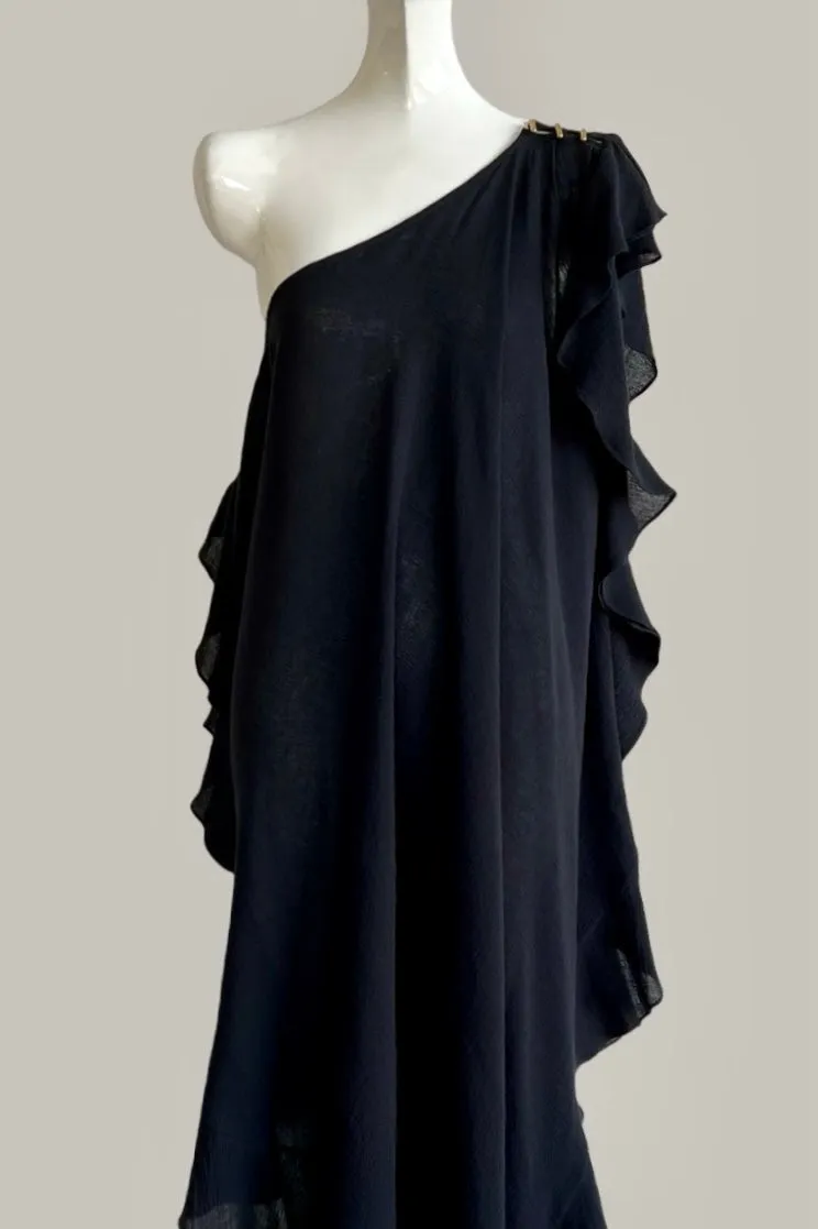 Convertible Ruffle Kaftan Brass Buttons {Made to Order}