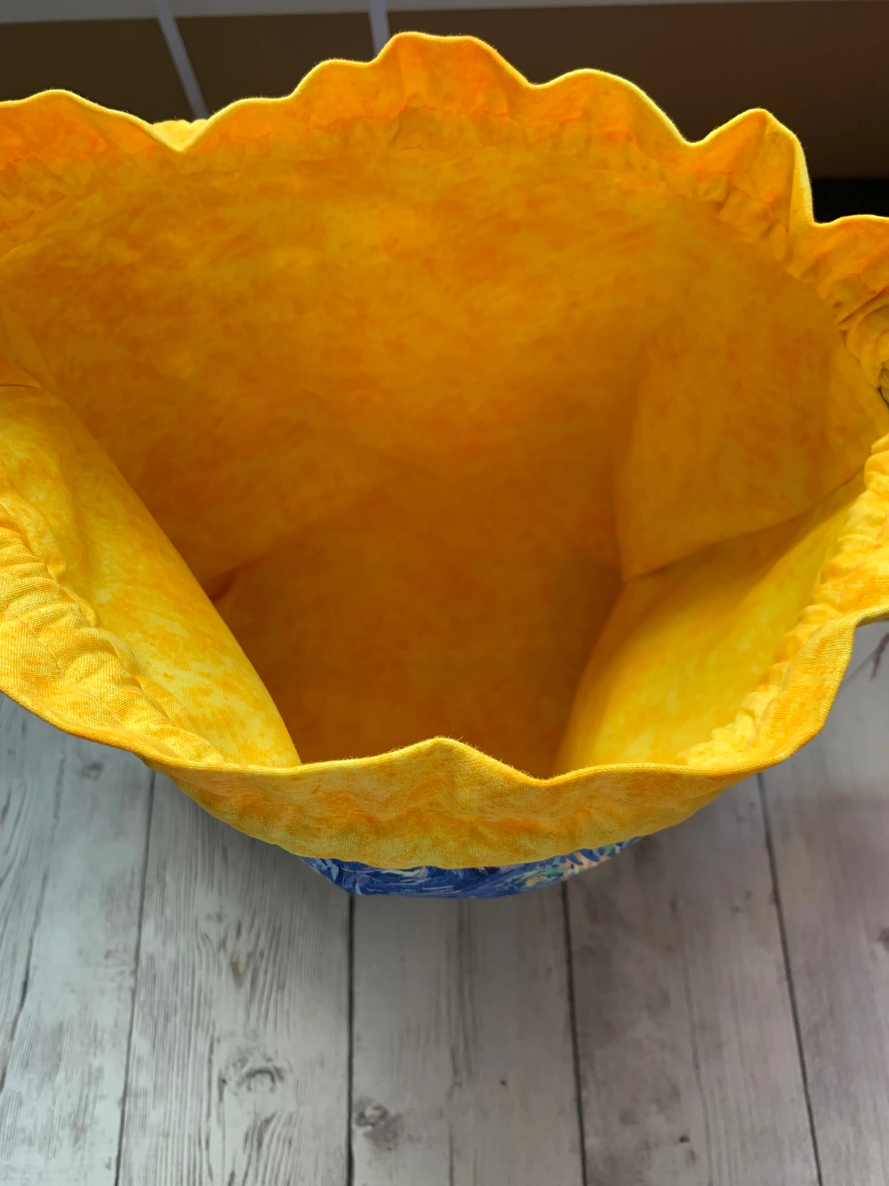 Drawstring Project Bag by Rose (X-LARGE) - STARRY NIGHT with Yellow