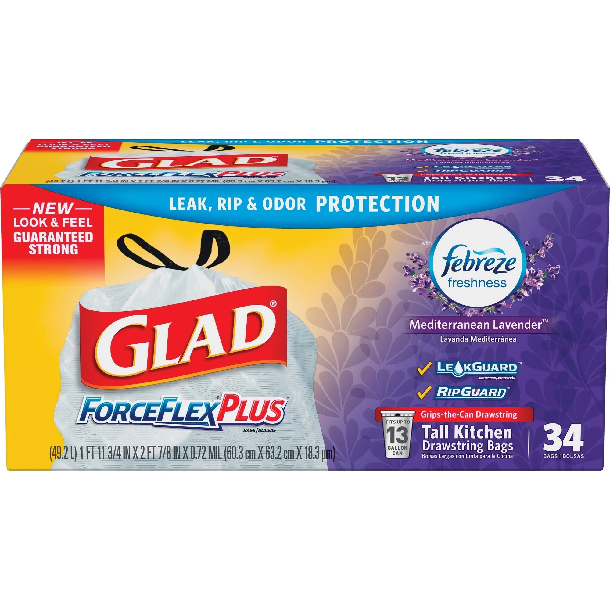 Glad ForceFlex Tall Kitchen Drawstring Trash Bags