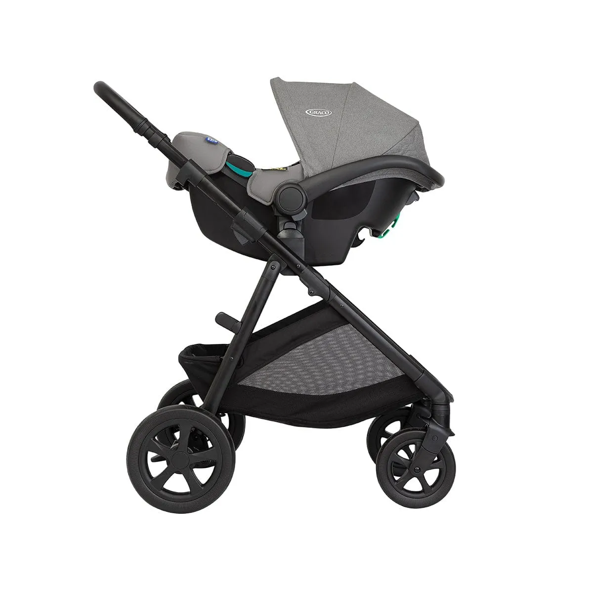 Graco Near2me DLX TRIO With Raincover & Snuglite i-Size R129 Infant Car Seat - Ash