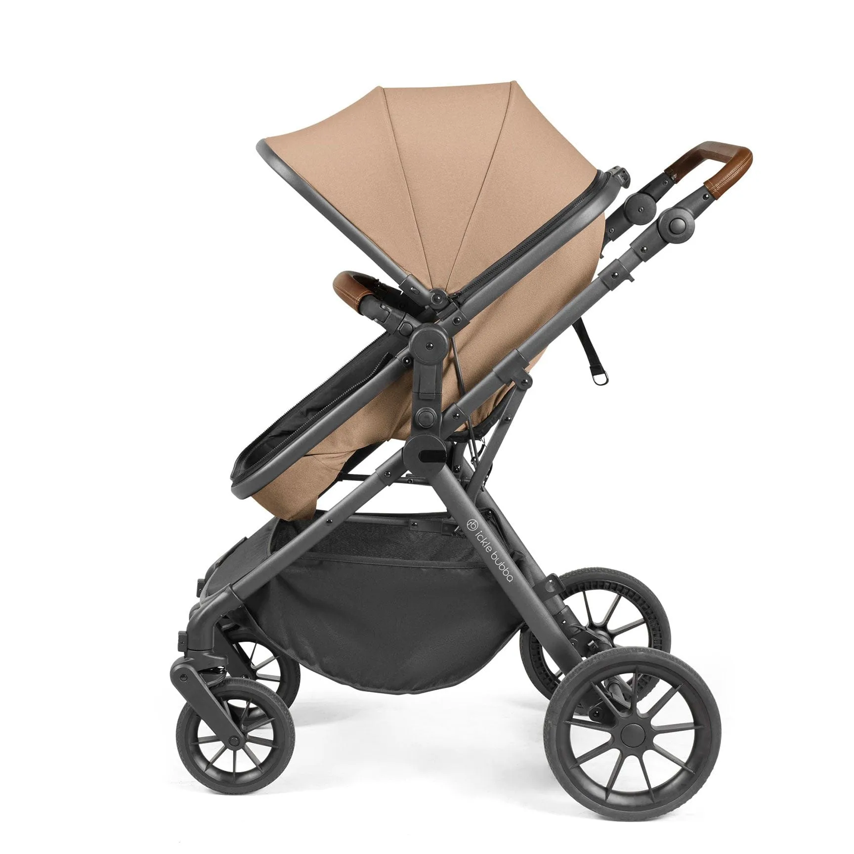 Ickle Bubba Cosmo All-in-One I-Size Travel System with Isofix Base - Gun metal/Desert