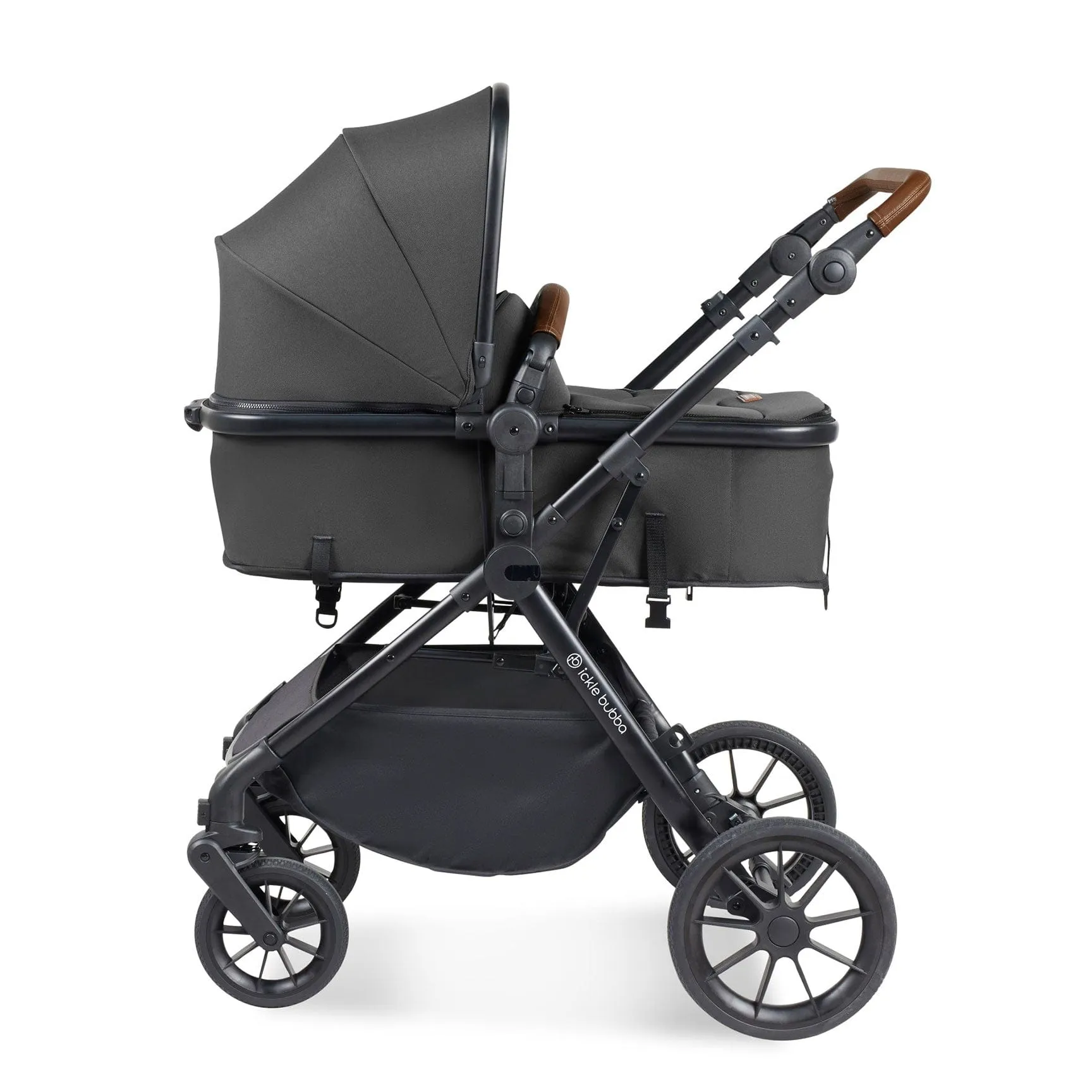 Ickle Bubba Cosmo All-in-One I-Size Travel System with Isofix Base in Black/Graphite Grey