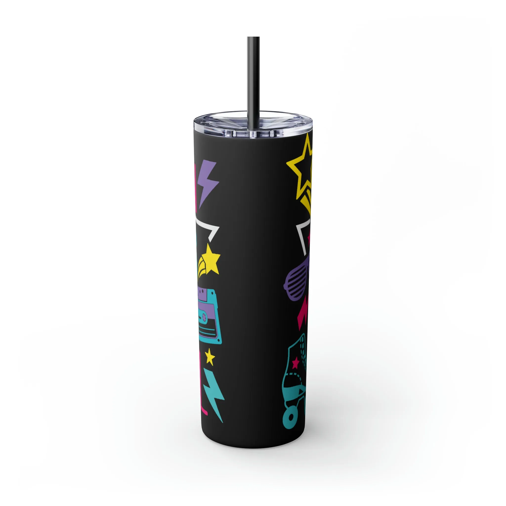 I'm an 80s kinda Girl Skinny Tumbler with Straw, 20oz