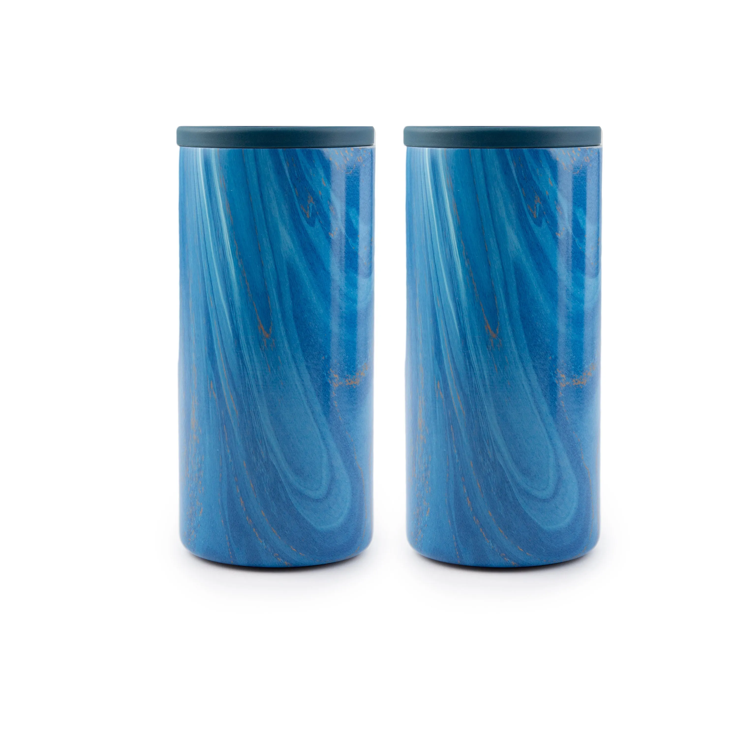 Insulated Sapphire Blue Geode Slim Can Coolers