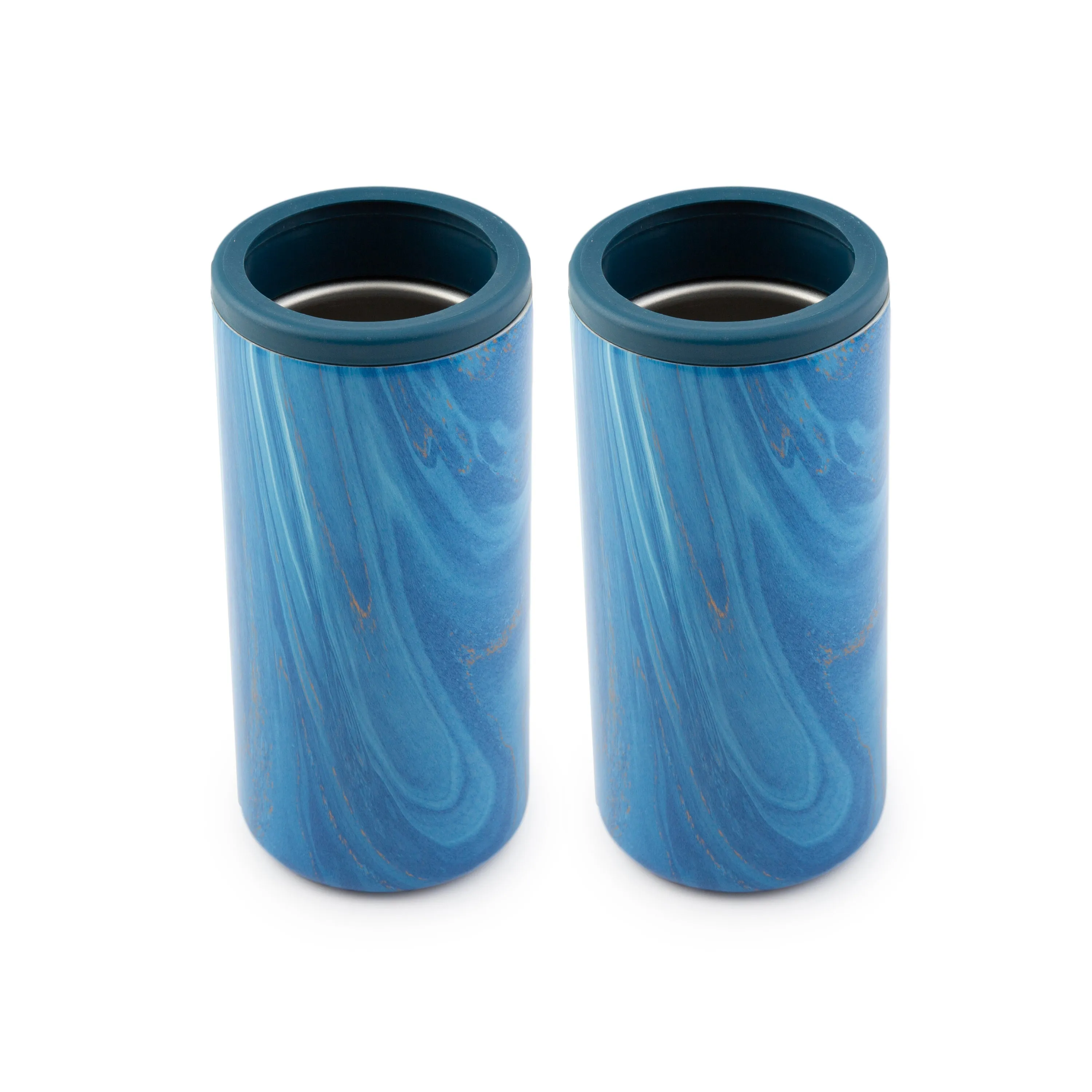 Insulated Sapphire Blue Geode Slim Can Coolers