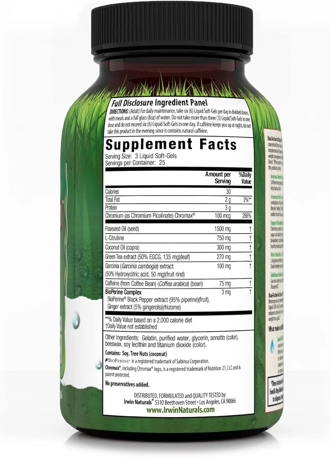 Irwin Naturals Dual-Action Fat Burner RED - 75 Liquid Soft-Gels, Pack of 2 - Powerful Thermogenic with Nitric Oxide Booster - 25 Total Servings