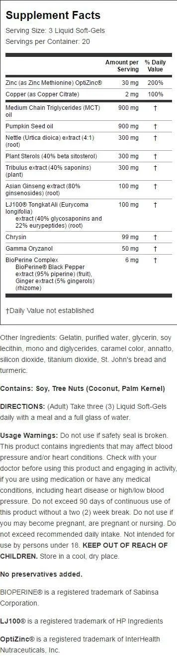 Irwin Naturals Testosterone UP, 60 Liquid Soft Gels