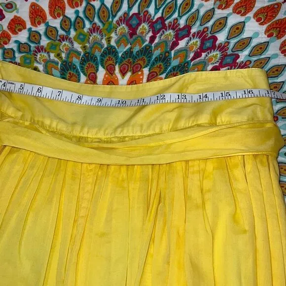 London Jean Chino Yellow Skirt tie waist tiered
