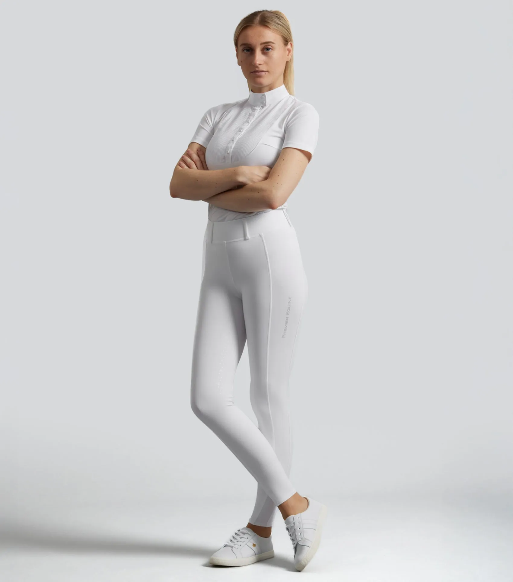 Luceo Womens Full Seat Competition Riding Tights White