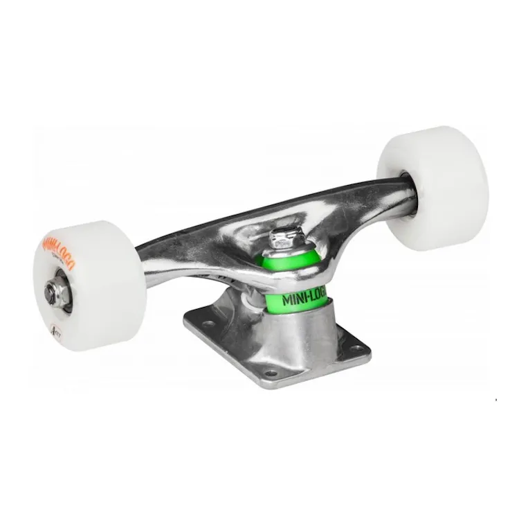 Mini Logo Skateboard Trucks Assembly Raw 7.13 / 53mm 90a Wheels Undercarriage Bundle