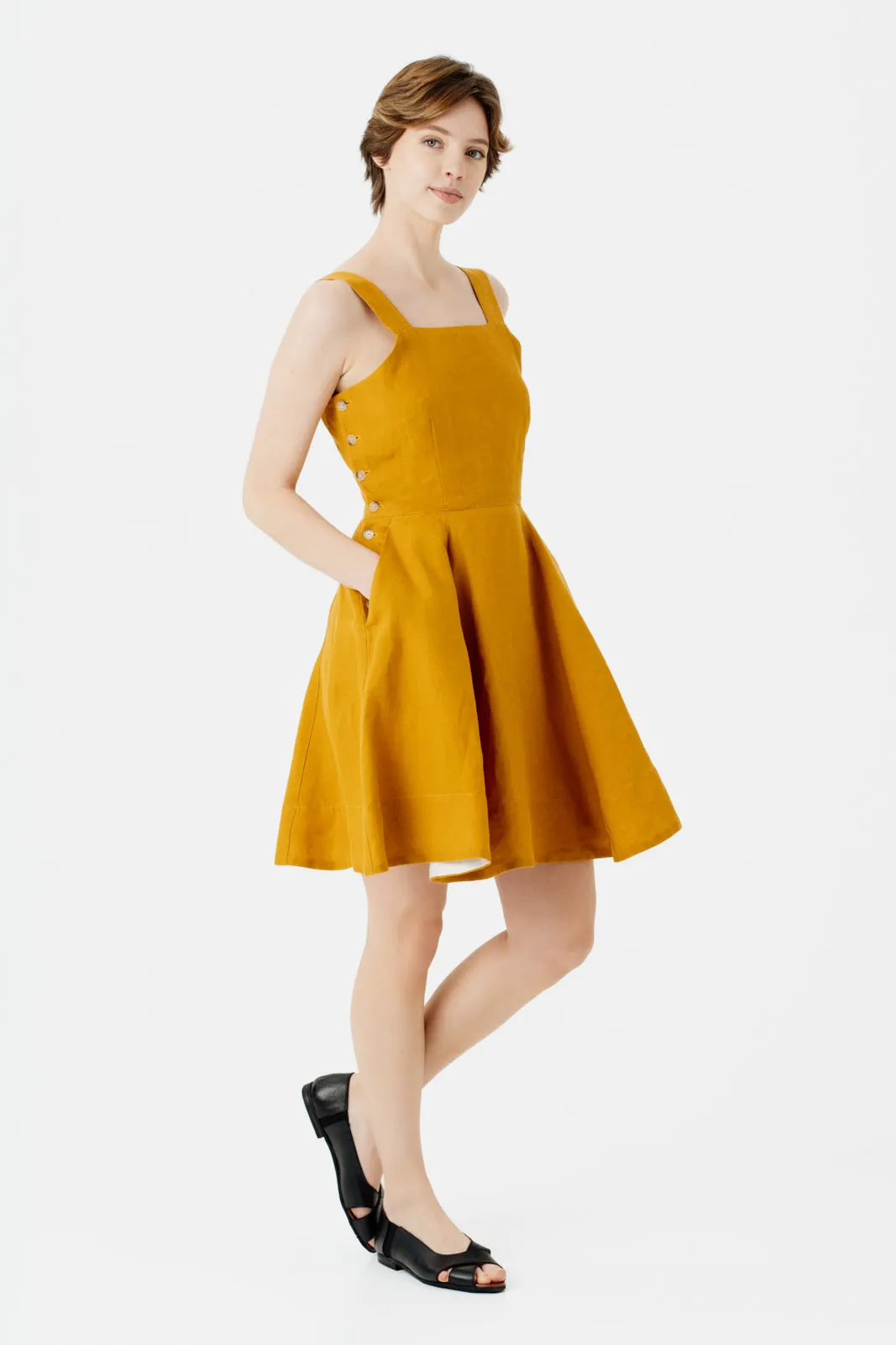 Mini Pinafore Dress, Sleeveless