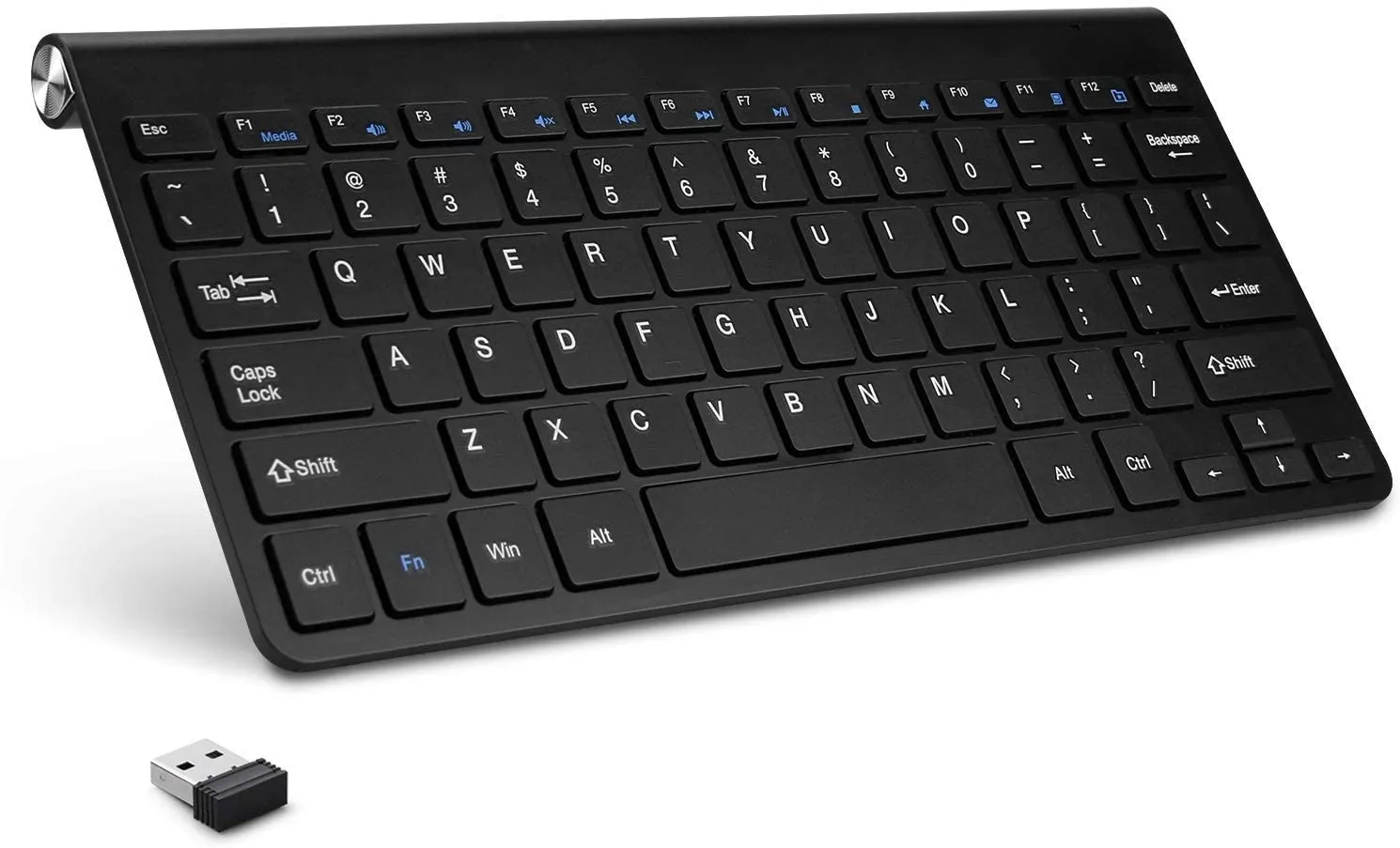 Mini USB Wireless Keyboard Small Computer Wireless Keyboards Slim Compact External Keyboard for Laptop Tablet Windows PC Computer Smart TV by AODOOR, Black! Retails $56 