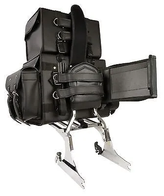 MOTORCYCLE LARGE FOUR PEICE PVC TOURING TRAVEL BAG PACK WATER PROOF W/RAIN COVER