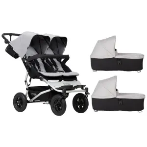 Mountain Buggy Duet with 2 X Carrycot Plus - Silver