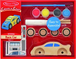 New Melissa & Doug Decorate-Your-Own Wooden Race Car Craft Kit