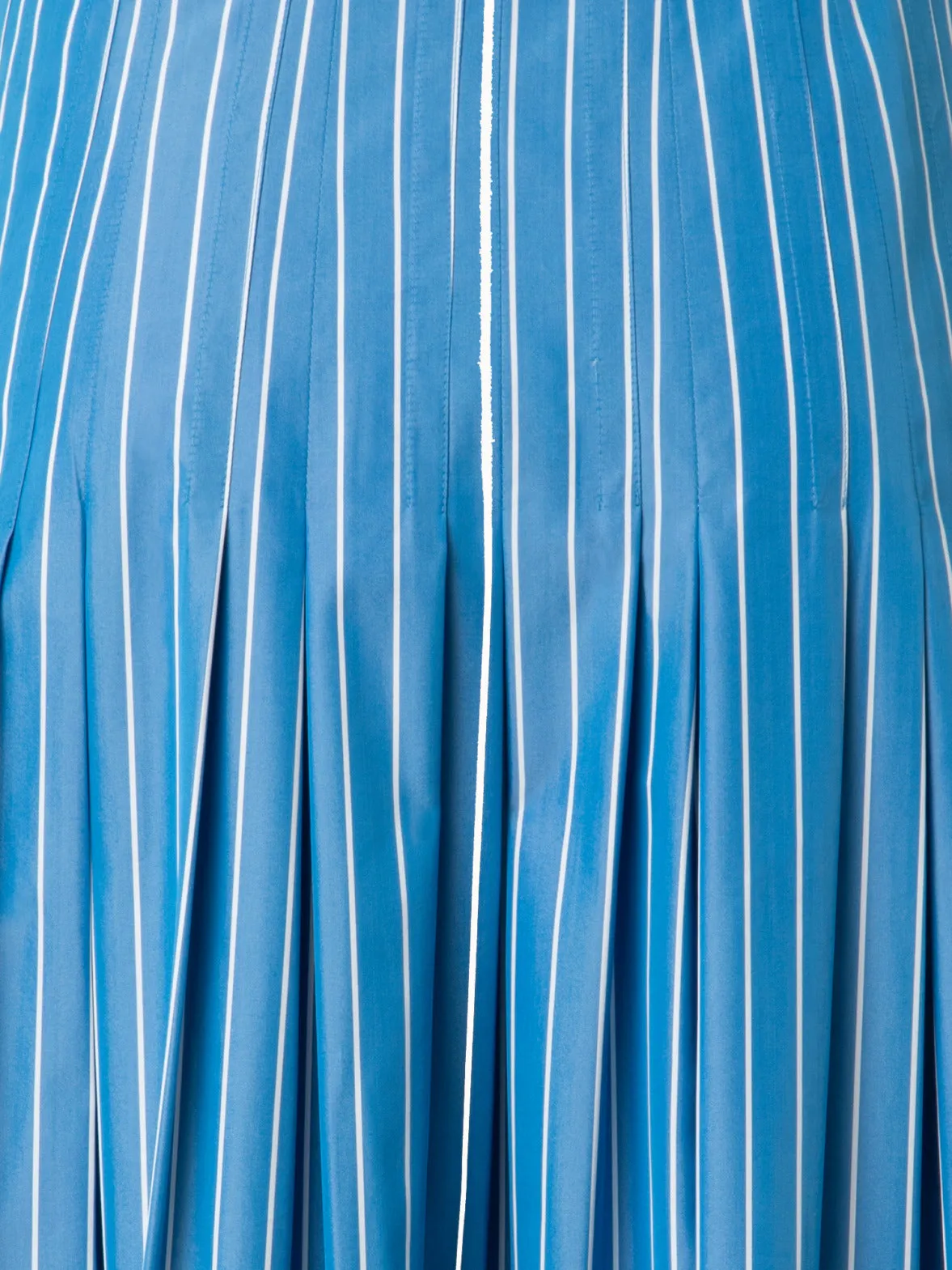 Pleated Midi Skirt in Striped Cotton