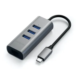 Satechi USB-C  2-in-1 3 Port USB 3. Hub & Ethernet (Space Grey)