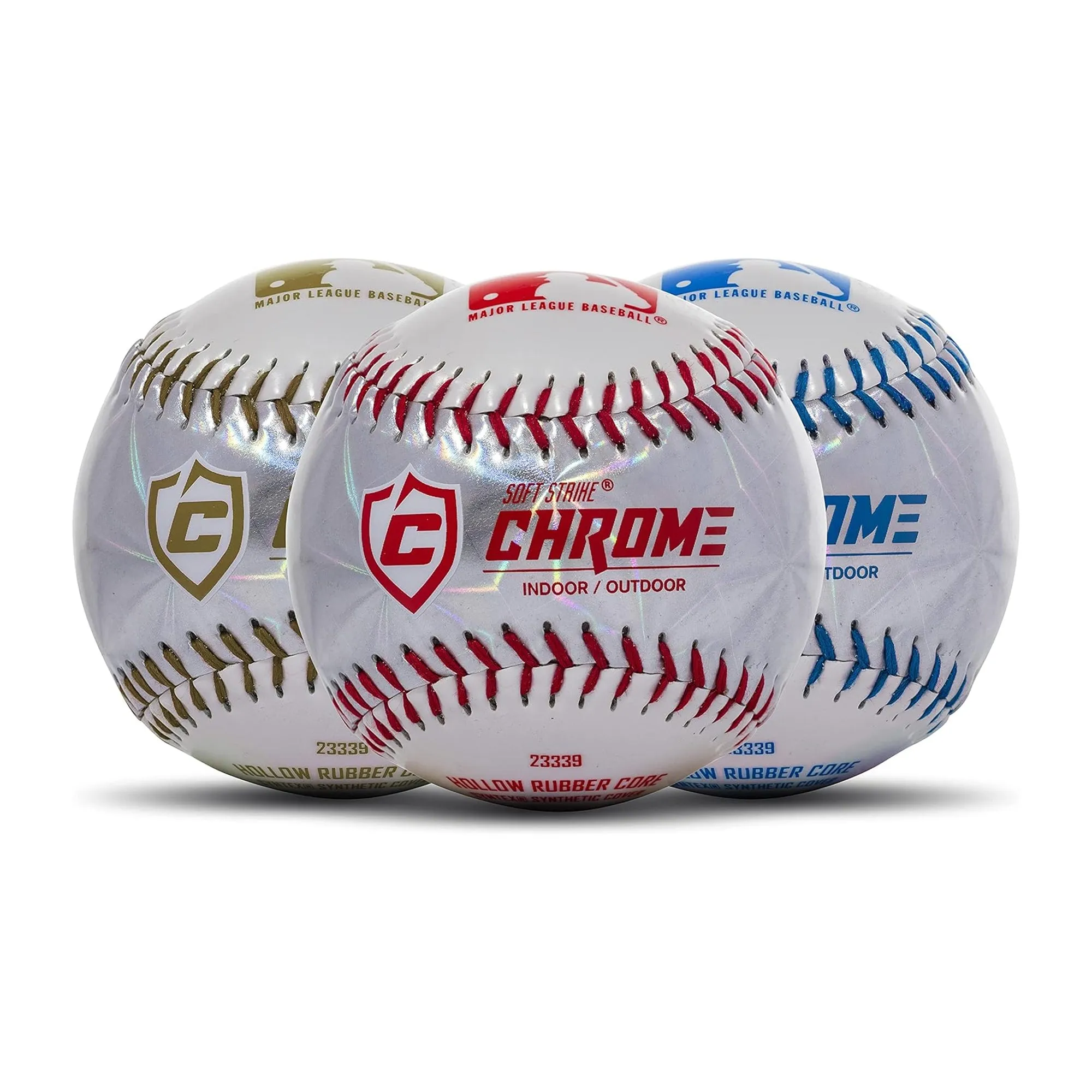 Set 3 Pelotas de Beisbol Infantil Franklin Soft Strike Chrome 9 in JUVENIL