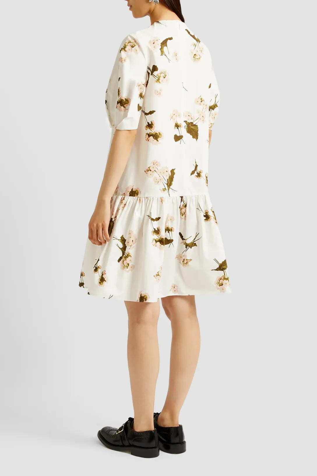 Short Sleeve Mini Dress | Elena Garden White