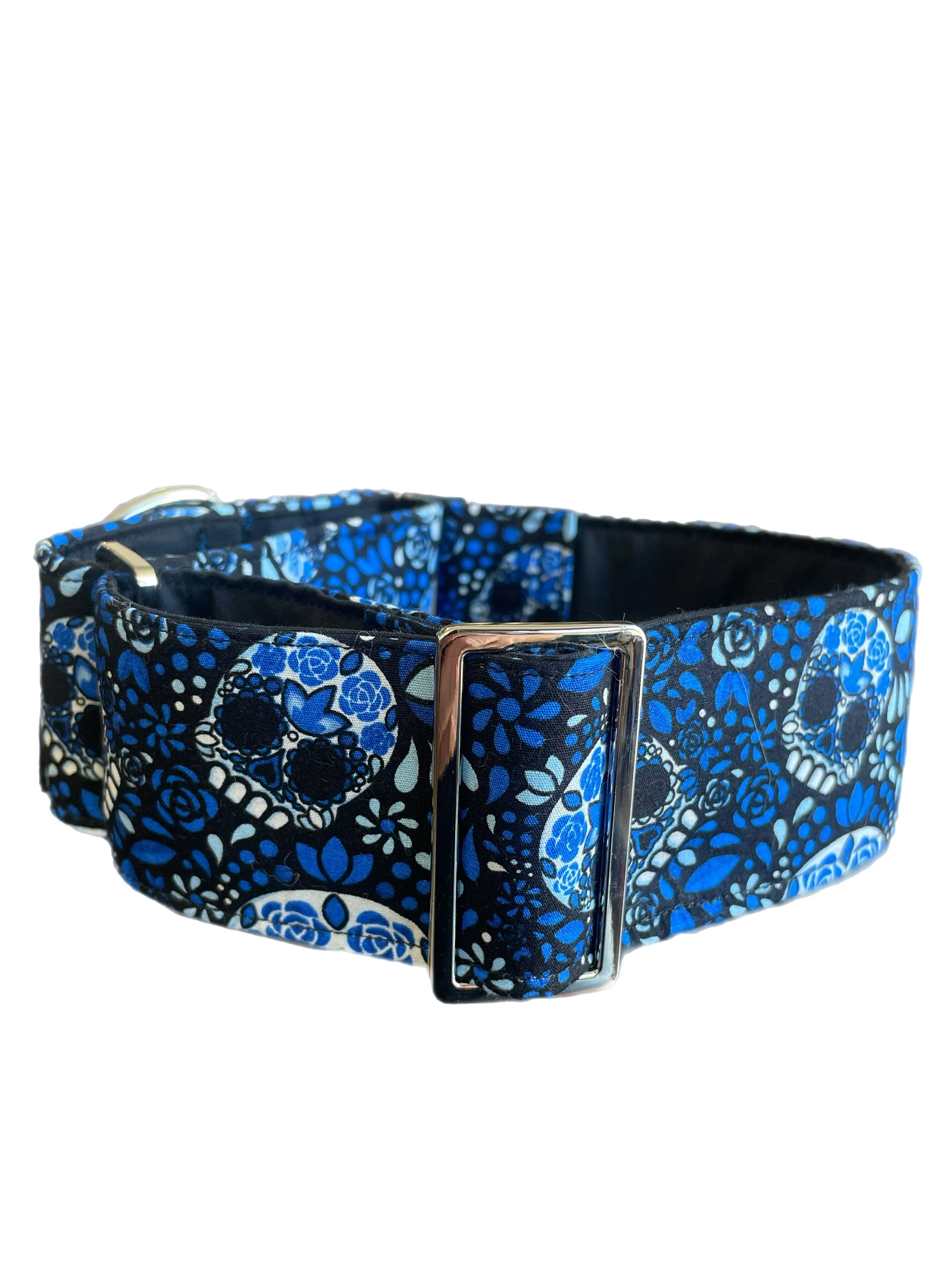 Skulls Martingale collar greyhound 50mm & 38mm choice super soft cotton fabric