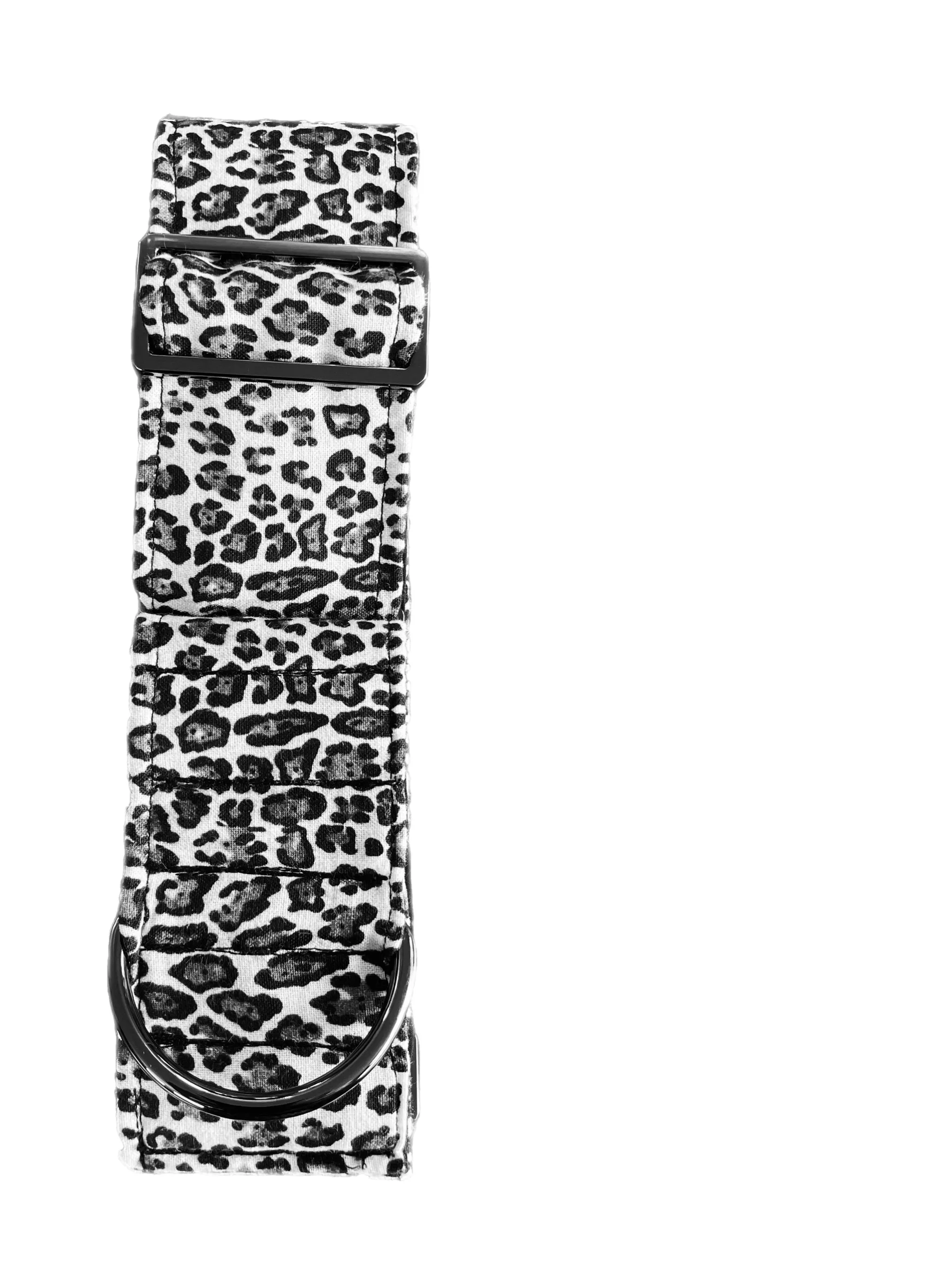 Snow leopard b&w greyhound whippet wide Martingale collar cotton covered super soft