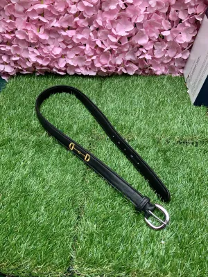 Soft black leather bit design belt size 10/12