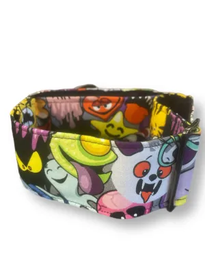 Spooky funny scary greyhound Martingale collar cotton covered 50mm width super soft