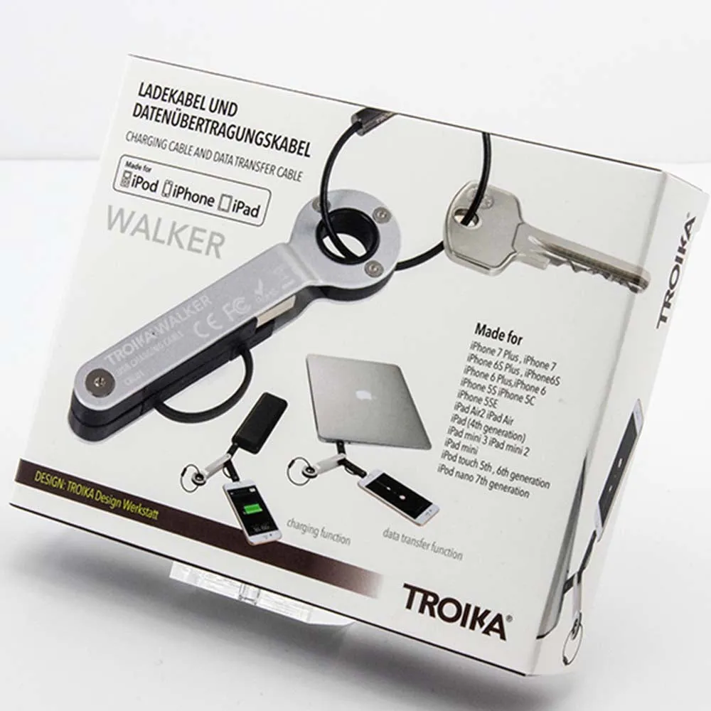 Troika Walker USB Charging and Data Transfer Cable - Silver