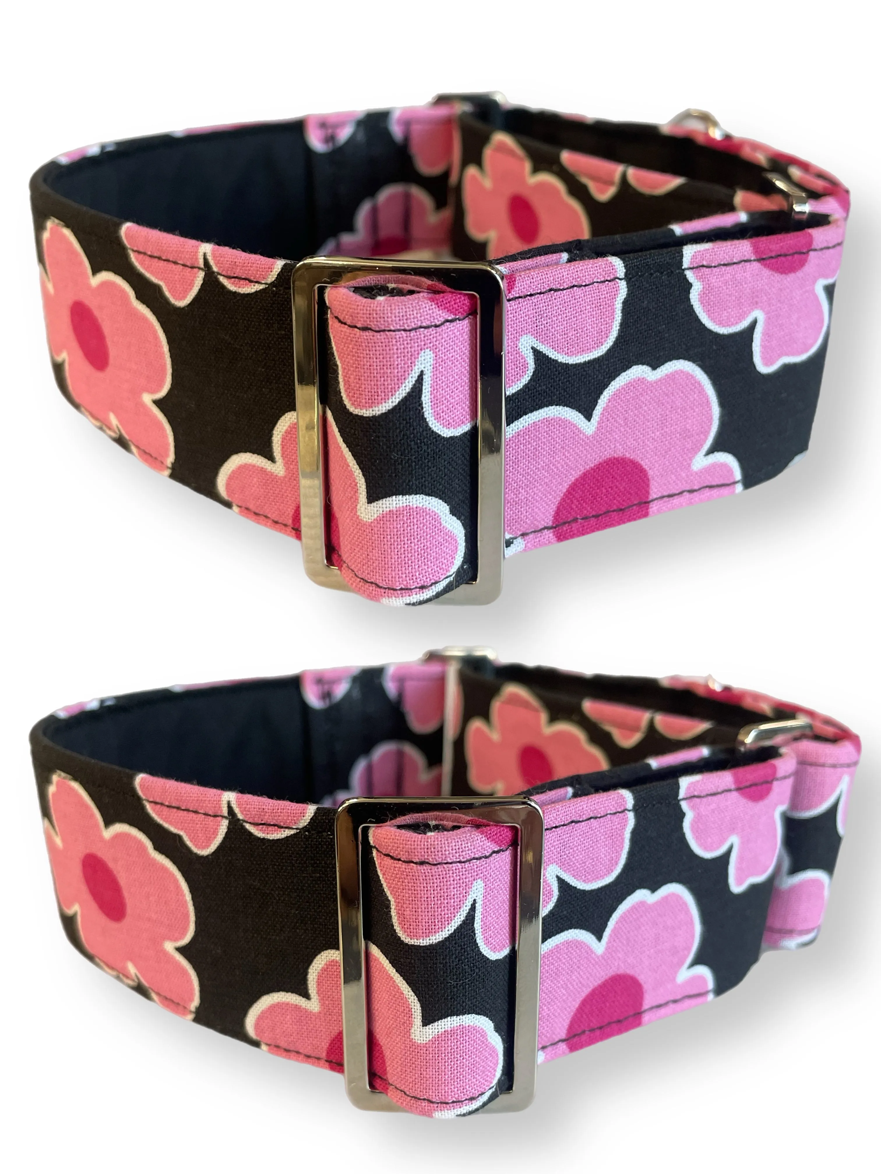 Vivid pink Martingale collar greyhound super soft cotton fabric