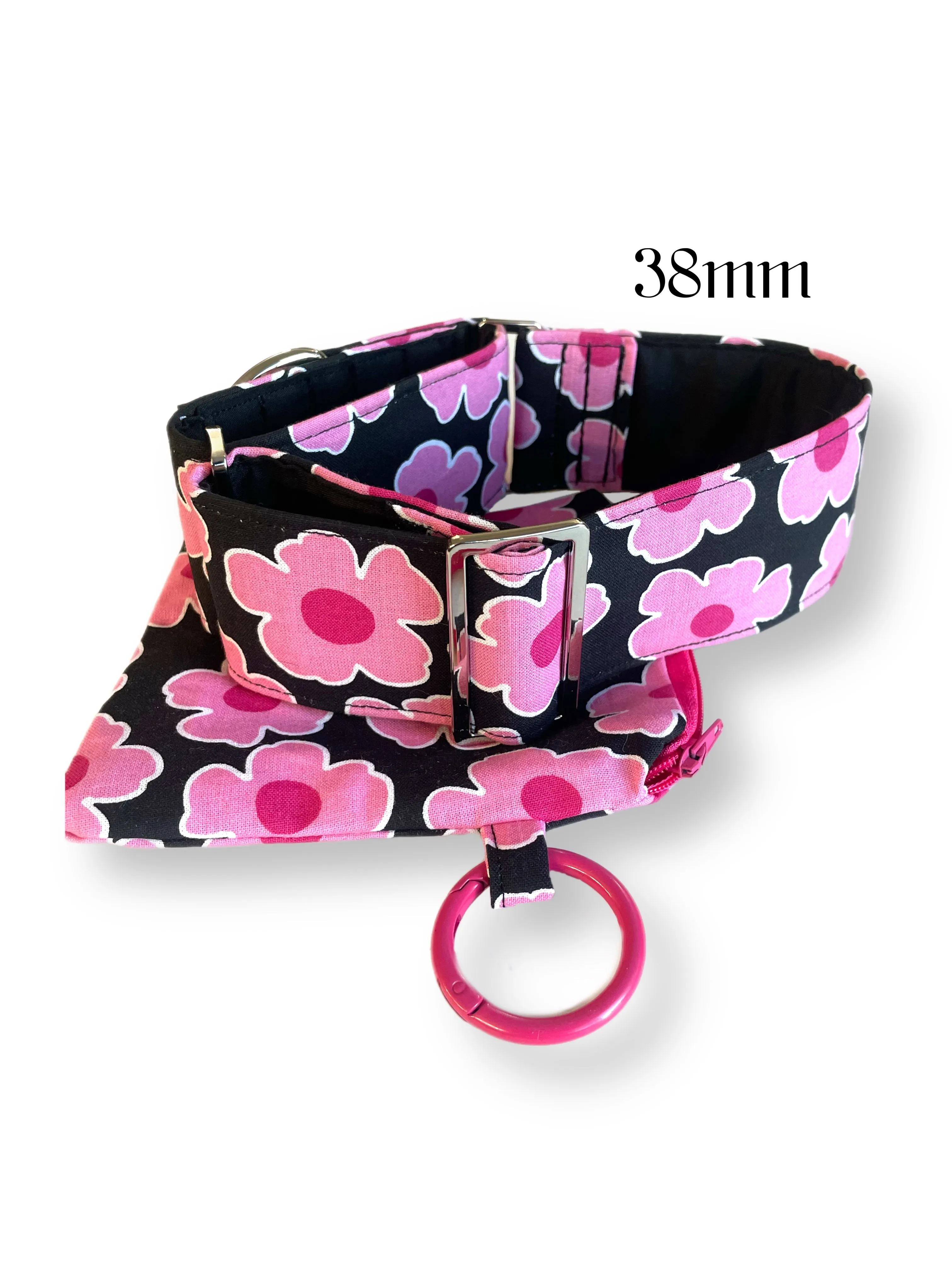 Vivid pink Martingale collar greyhound super soft cotton fabric