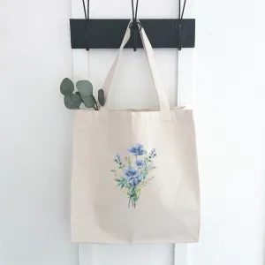 Watercolor Indigo Bouquet - Canvas Tote Bag