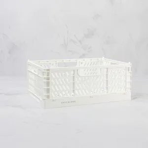 White Mini Folding Storage Crate